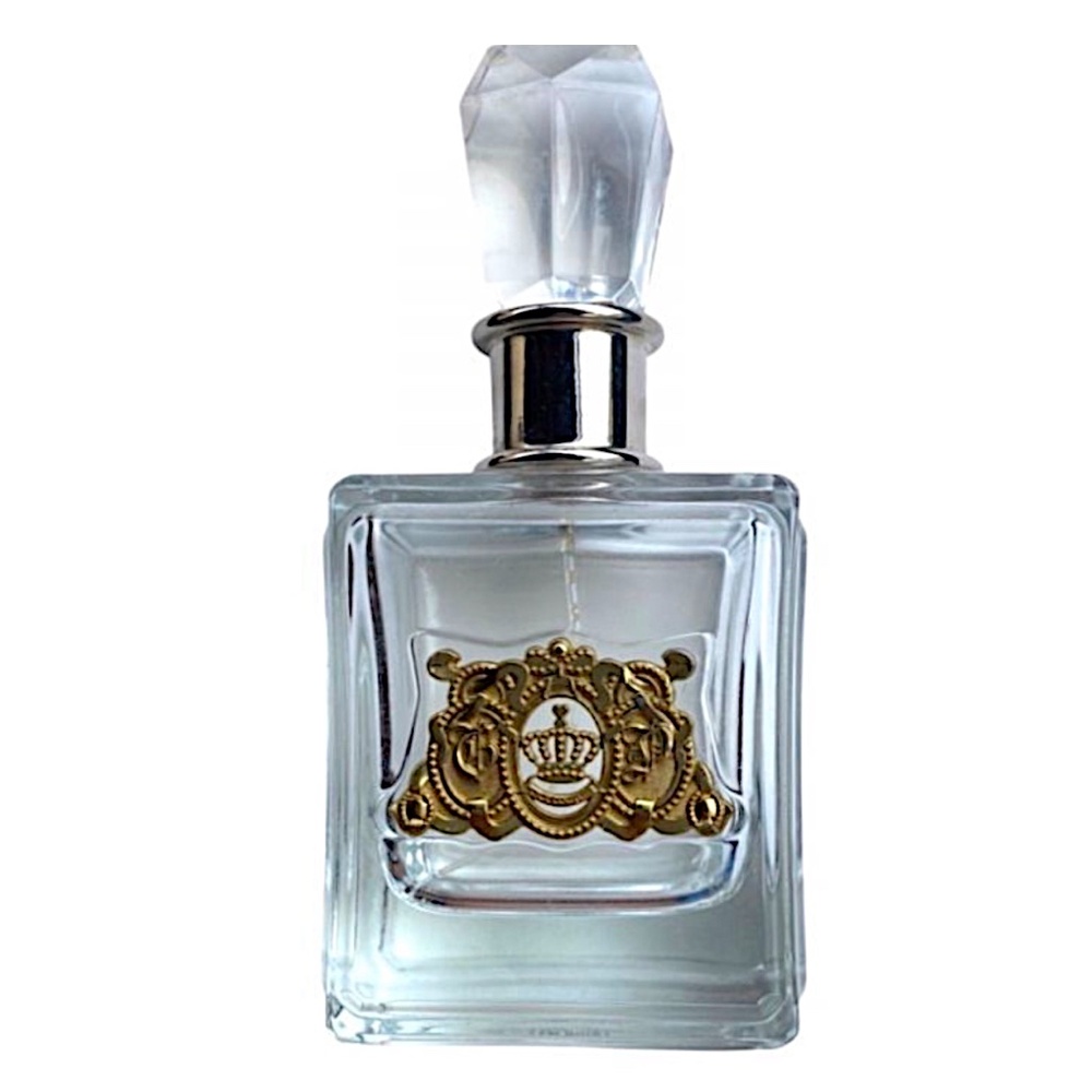 JUICY COUTURE Heavy Clear Glass Perfume Bottle 6” Empty